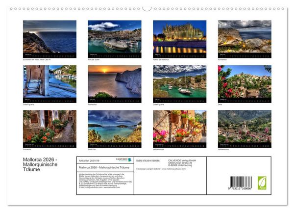 Produktbild: Mallorca 2026 - Mallorquinische Tr&auml;ume (hochwertiger Premium Wandkalender 2026 DIN A2 quer), Kunstdruck in Hochglanz