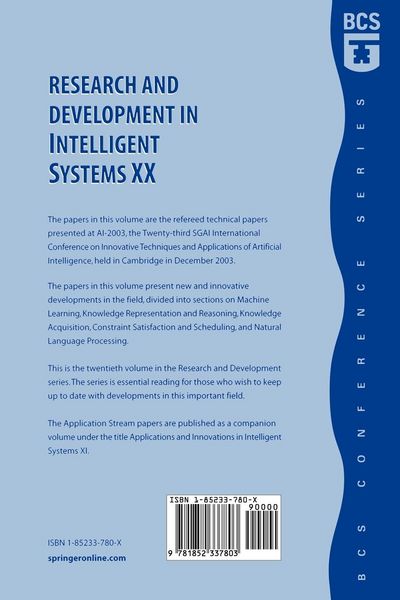 Produktbild: Research and Development in Intelligent Systems XX