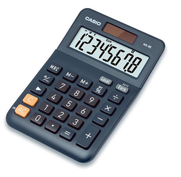 Produktbild: CASIO Tischrechner MS8E, 8 Stellen, Solar/Batterie