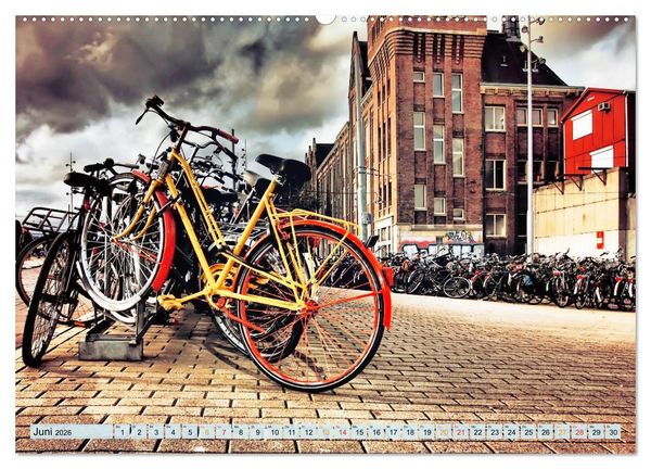 Produktbild: Stadtfahrrad (hochwertiger Premium Wandkalender 2026 DIN A2 quer), Kunstdruck in Hochglanz