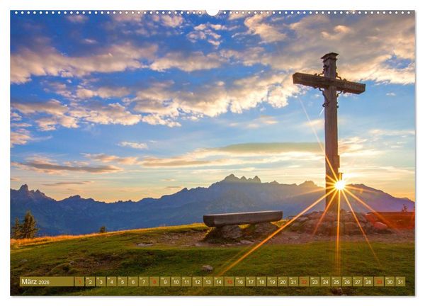 Produktbild: Gipfelkreuze im Sonnenlicht (Wandkalender 2026 DIN A2 quer), CALVENDO Monatskalender