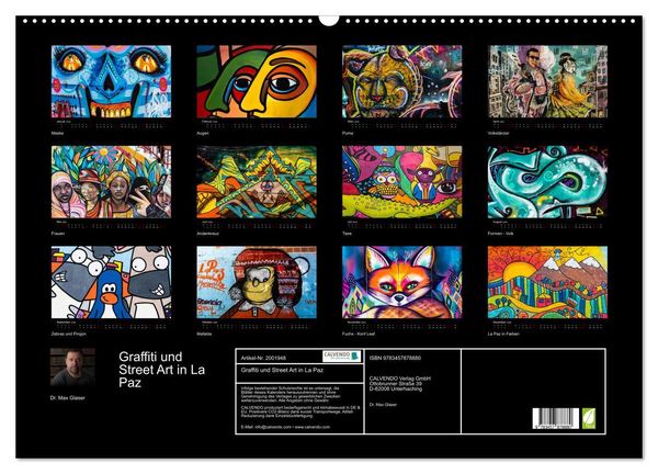 Produktbild: Graffiti und Street Art in La Paz (Wandkalender 2026 DIN A2 quer), CALVENDO Monatskalender