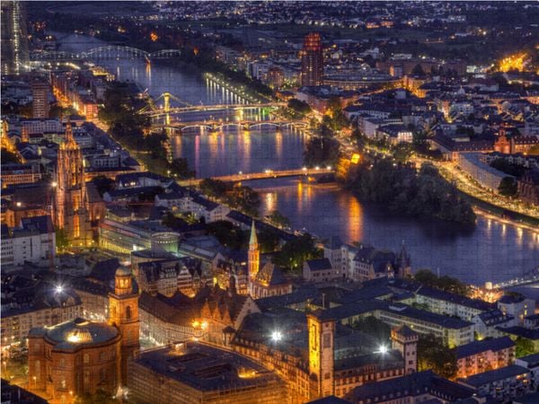 Produktbild: CALVENDO Puzzle Frankfurt/Main - Flu&szlig; Main 1000 Teile Lege-Gr&ouml;&szlig;e 64 x 48 cm Foto-Puzzle Bild von TJPhotography (Thorsten Jung)