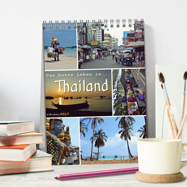 Produktbild: Das bunte Leben in Thailand (Tischkalender 2026 DIN A5 hoch), CALVENDO Monatskalender