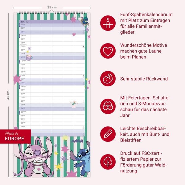 Produktbild: Stitch Familienplaner 2027