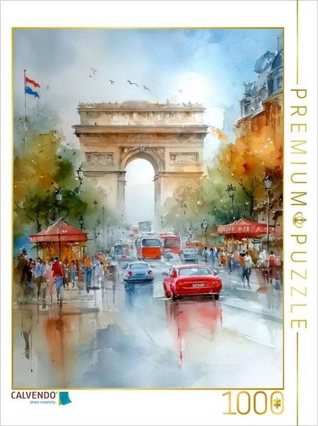 Produktbild: CALVENDO Puzzle Die Champs-&Eacute;lys&eacute;es mit Blick auf den Arc de Triomphe | 1000 Teile Lege-Gr&ouml;&szlig;e 64x48cm Foto-Puzzle f&uuml;r gl&uuml;ckliche Stunden