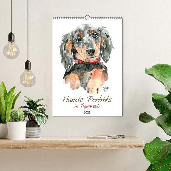 Produktbild: Hunde Portr&auml;ts in Aquarell (Wandkalender 2026 DIN A3 hoch), CALVENDO Monatskalender