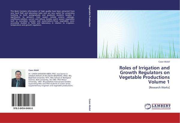 Produktbild: Roles of Irrigation and Growth Regulators on Vegetable Productions Volume 1