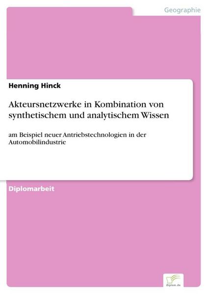 Produktbild: Akteursnetzwerke in Kombination von synthetischem und analytischem Wissen