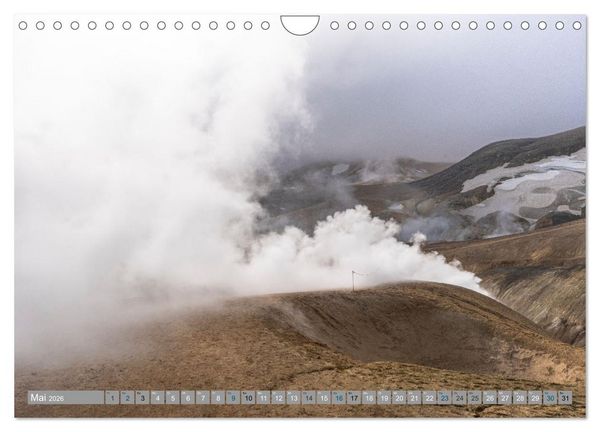 Produktbild: Island - Gletscher, Wasserf&auml;lle, Hei&szlig;e Quellen (Wandkalender 2026 DIN A4 quer), CALVENDO Monatskalender