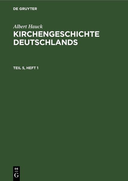 Produktbild: Kirchengeschichte Deutschlands. Teil 5, H&auml;lfte 1