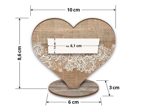 Produktbild: familiawedding 25 Tischkarten zur Hochzeit "Ja ich Will" Herz-Design