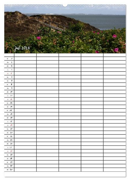 Produktbild: Familienplaner - Sylt (Wandkalender 2026 DIN A2 hoch), CALVENDO Monatskalender
