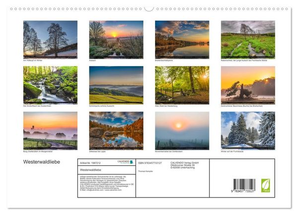 Produktbild: Westerwaldliebe (hochwertiger Premium Wandkalender 2026 DIN A2 quer), Kunstdruck in Hochglanz