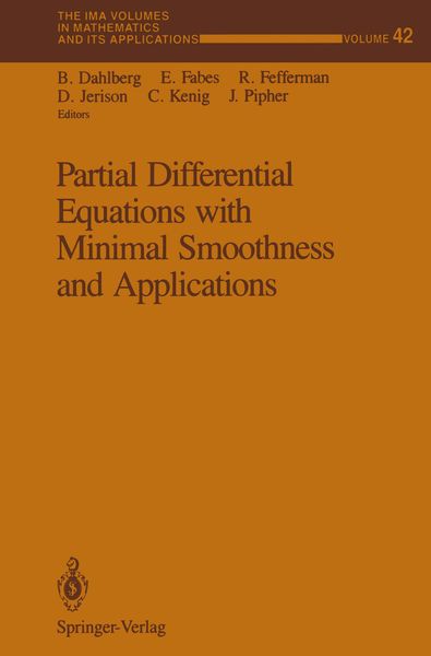 Produktbild: Partial Differential Equations with Minimal Smoothness and Applications