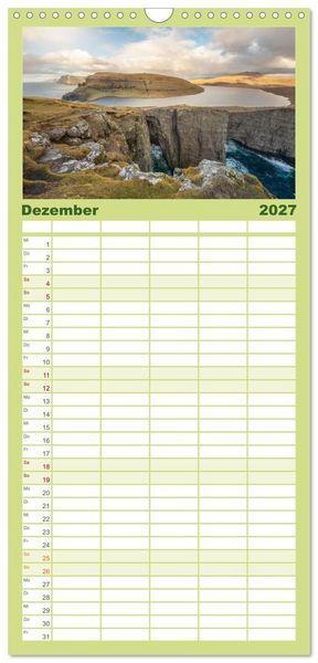 Produktbild: Familienplaner 2027 - F&Auml;R&Ouml;ER INSELN - Herbstlichter mit 5 Spalten (Wandkalender, 21 x 45 cm) CALVENDO