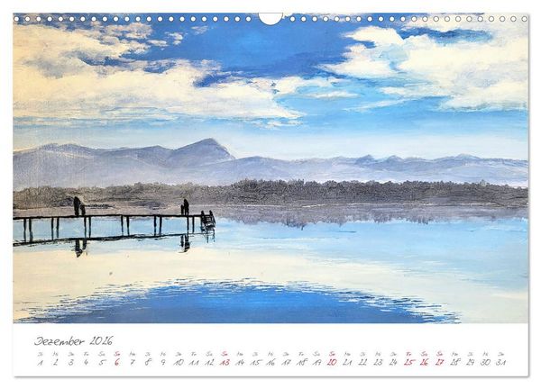 Produktbild: Oberbayerns Seen in Farbe - mit Pinsel und Farbe an den Ufern bayerischer Seen (Wandkalender 2026 DIN A3 quer), CALVENDO Monatskalender