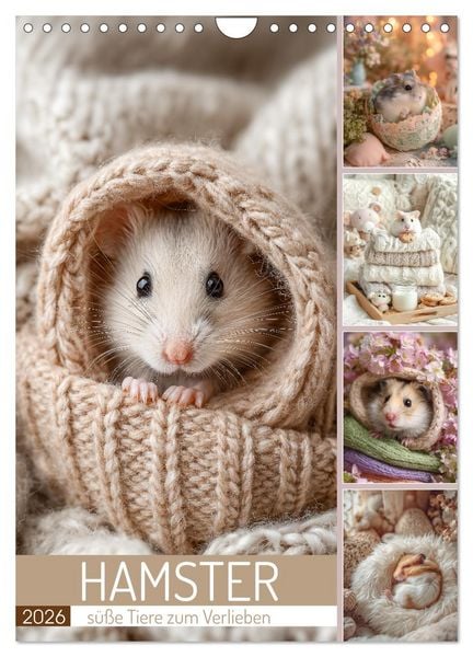 Hamster - süße Tiere zum Verlieben (Wandkalender 2026 DIN A4 hoch), CALVENDO Monatskalender