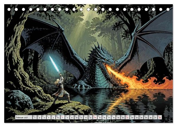 Produktbild: Die Nibelungen: Glanz und Verderben (Tischkalender 2027 DIN A5 quer), CALVENDO Monatskalender
