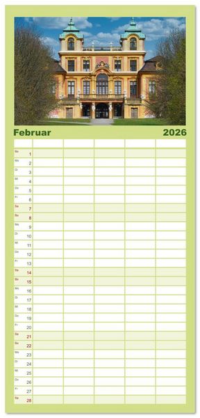 Produktbild: Familienplaner 2026 - Willkommen im L&auml;ndle mit 5 Spalten (Wandkalender, 21 x 45 cm) CALVENDO