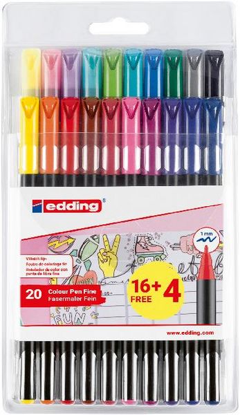 Produktbild: edding Fasermaler 1200 Colour Pens Fine 20er Set