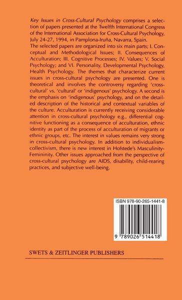 Produktbild: Key Issues in Cross-cultural Psychology