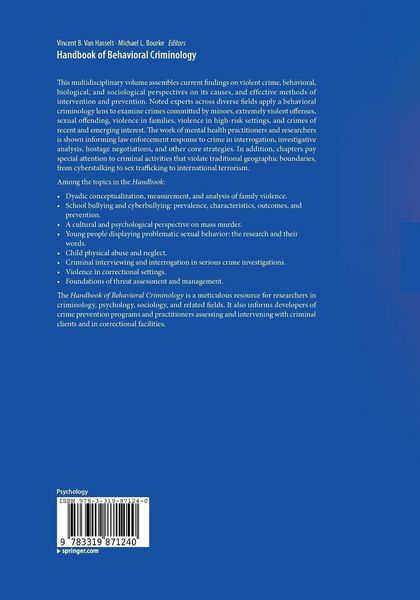 Produktbild: Handbook of Behavioral Criminology