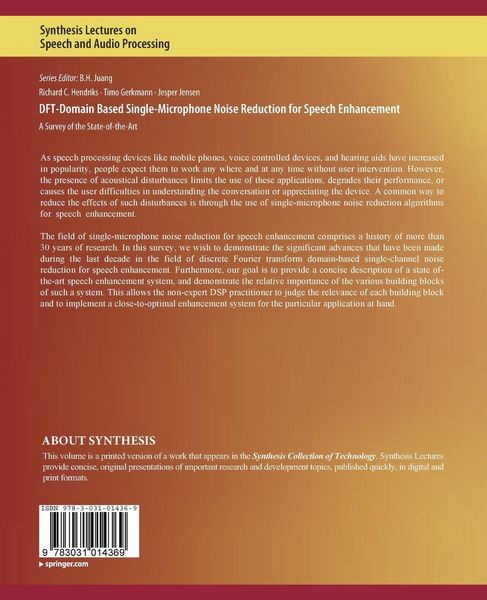 Produktbild: DFT-Domain Based Single-Microphone Noise Reduction for Speech Enhancement