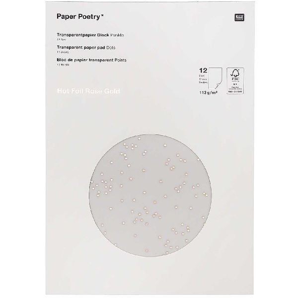 Produktbild: Transparentpapier, Punkte / Ros&eacute;gold