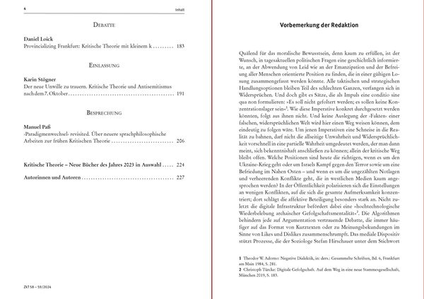 Produktbild: Zeitschrift für kritische Theorie, Heft 58/59