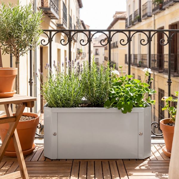 Produktbild: Metall Pflanzkasten Blumenkasten 39x18 Balora S
