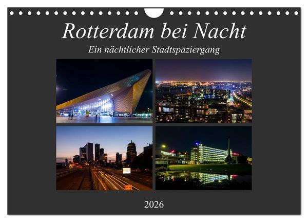 Produktbild: Rotterdam bei Nacht (Wandkalender 2026 DIN A4 quer), CALVENDO Monatskalender