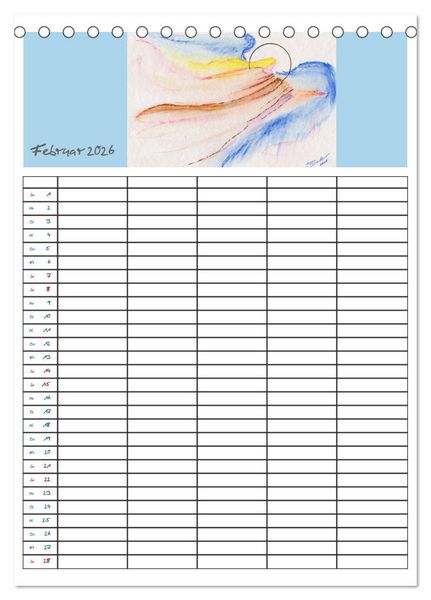 Produktbild: Engelhafter Familienplaner (Tischkalender 2026 DIN A5 hoch), CALVENDO Monatskalender