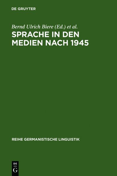 Produktbild: Sprache in den Medien nach 1945