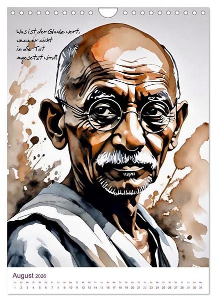 Produktbild: Mahatma Gandhi (Wandkalender 2026 DIN A4 hoch), CALVENDO Monatskalender