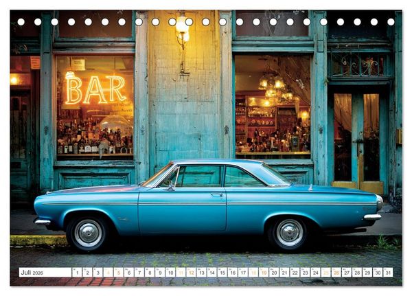 Produktbild: Amerikas rollende Legenden &ndash; Retro-Design trifft Nostalgie (Tischkalender 2026 DIN A5 quer), CALVENDO Monatskalender
