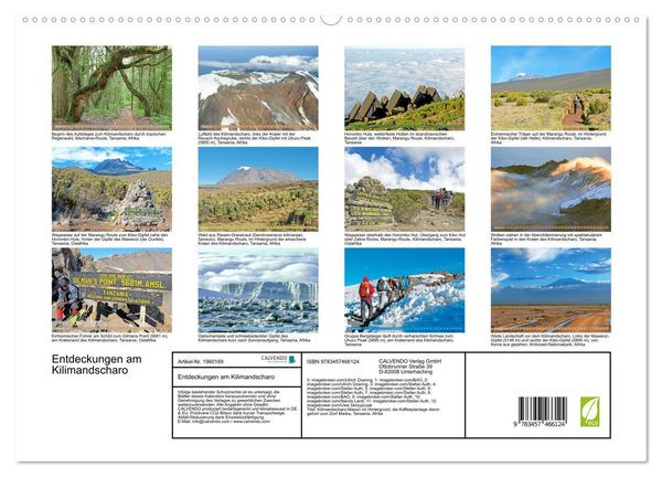 Produktbild: Entdeckungen am Kilimandscharo (hochwertiger Premium Wandkalender 2026 DIN A2 quer), Kunstdruck in Hochglanz