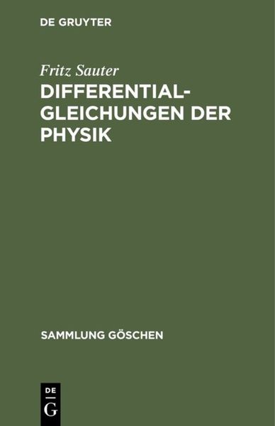Produktbild: Differentialgleichungen der Physik