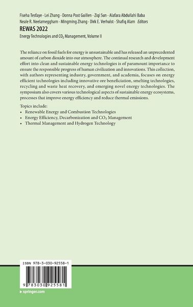 Produktbild: REWAS 2022: Energy Technologies and CO2 Management (Volume II)