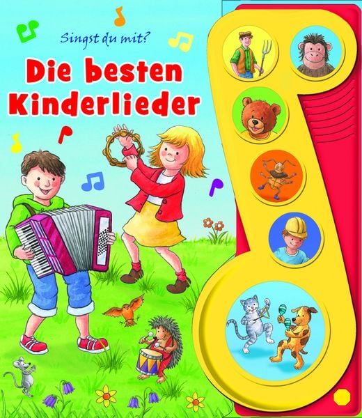 Produktbild: Die besten Kinderlieder - Liederbuch mit Sound -Pappbilderbuch mit 6 Melodien f&uuml;r Kinder ab 3 Jahren