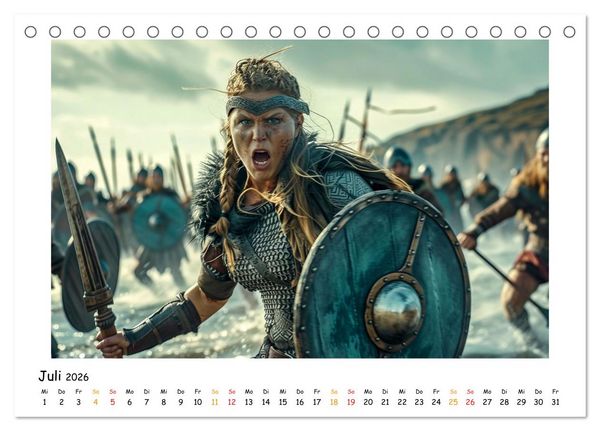 Produktbild: Wikinger - mutige Krieger (Tischkalender 2026 DIN A5 quer), CALVENDO Monatskalender