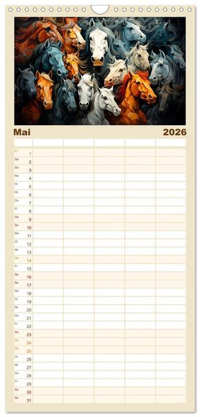 Produktbild: Familienplaner 2026 - Gruppentreffen mit 5 Spalten (Wandkalender, 21 x 45 cm) CALVENDO