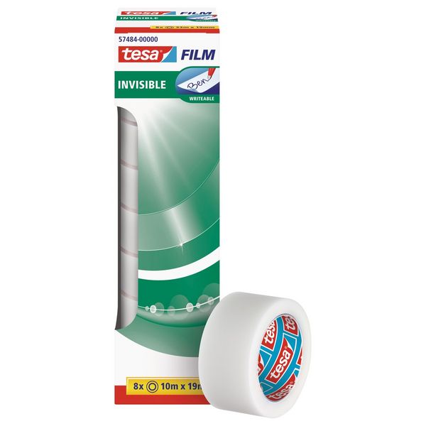 tesa Invisible Film 10mx19mm 19mmx10m 8 Stück
