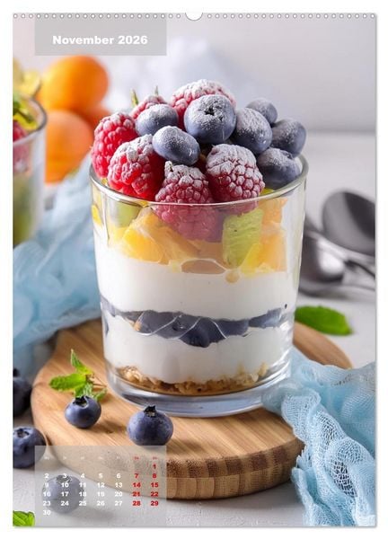 Produktbild: Vegane Dessertkreationen - S&uuml;&szlig;e K&ouml;stlichkeiten aus der veganen Backstube (Wandkalender 2026 DIN A2 hoch), CALVENDO Monatskalender