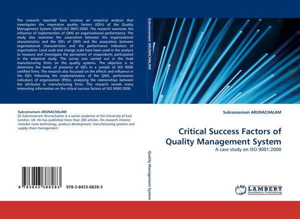 Produktbild: Critical Success Factors of Quality Management System