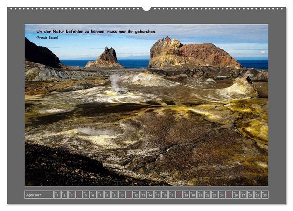 Produktbild: Naturwunder Neuseeland - in Bild und Text (Wandkalender 2027 DIN A2 quer), CALVENDO Monatskalender