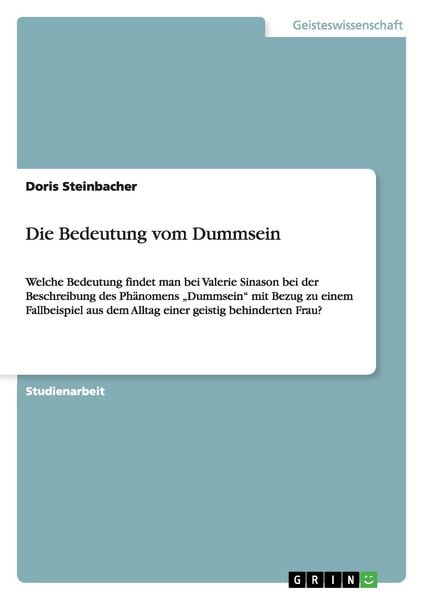 Produktbild: Die Bedeutung vom Dummsein