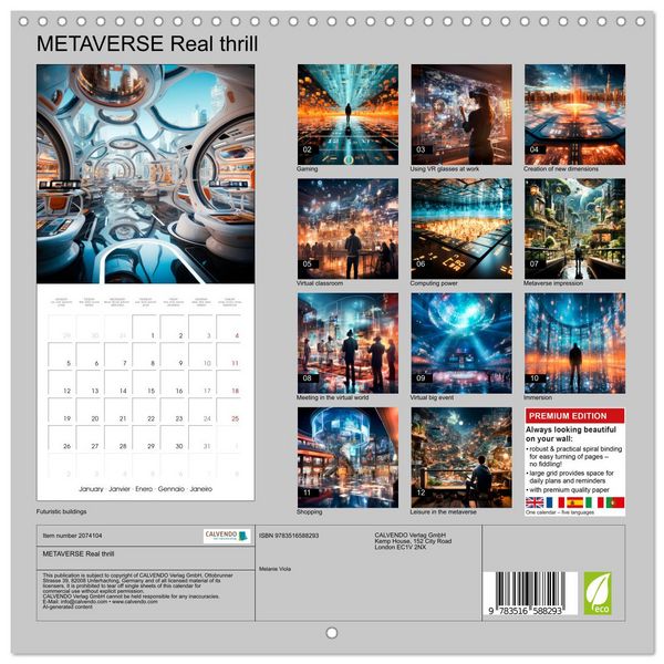Produktbild: METAVERSE Real thrill (Wall Calendar 2026 12 &times; 12 Inch) CALVENDO 12 Month Wall Calendar