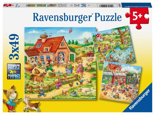 Puzzle Ravensburger Ferien auf dem Land 3 X 49 Teile