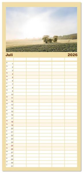 Produktbild: Familienplaner 2026 - Bunter Pf&auml;lzerwald mit 5 Spalten (Wandkalender, 21 x 45 cm) CALVENDO